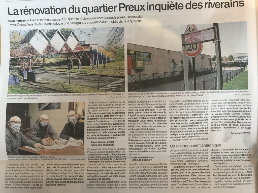 Article Ouest-France - Novembre 2022